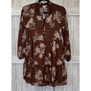 American Eagles Outfitters Beautiful Fall Vibe Floral Dress Color Brown Size S